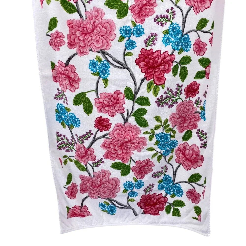 Vintage‎ Target Home floral bath towels pink white Cotton 90s 00s hydrangea